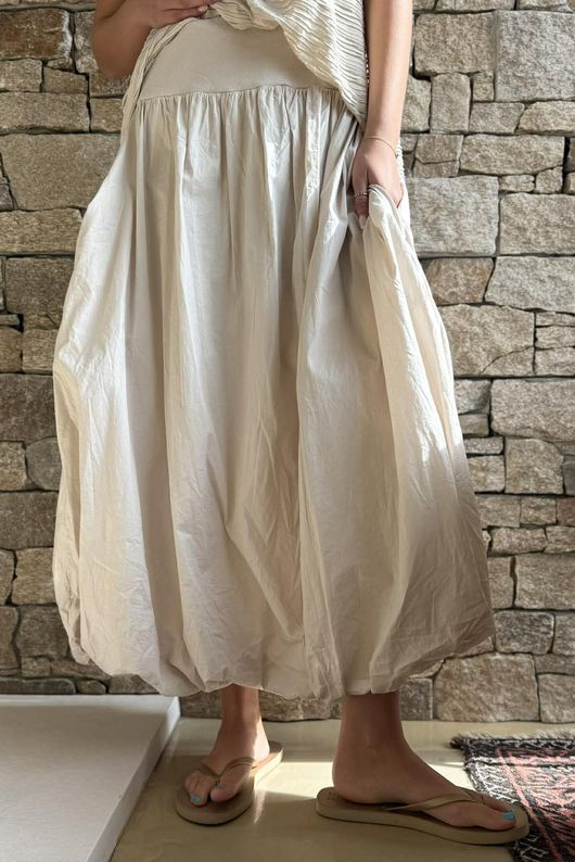 Paloma Bubble Hem Midi Skirt Calico - 