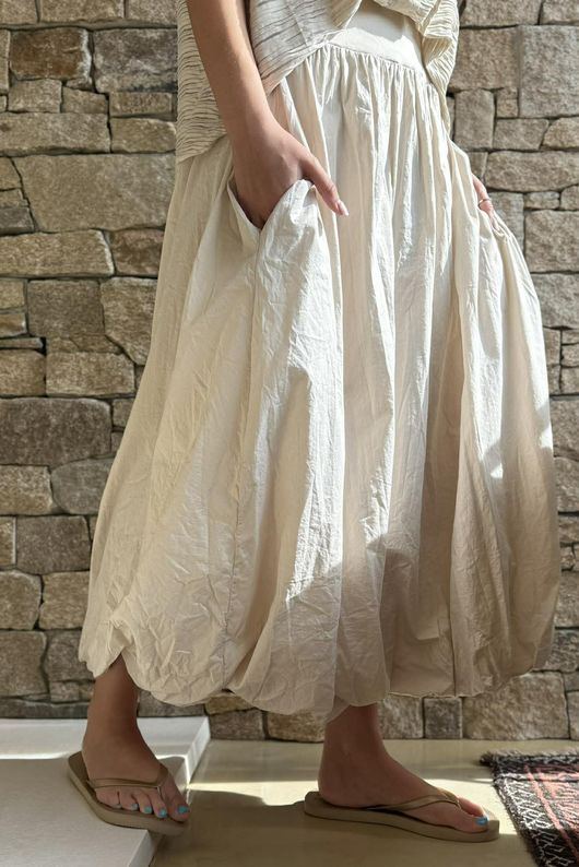 Paloma Bubble Hem Midi Skirt Calico - 