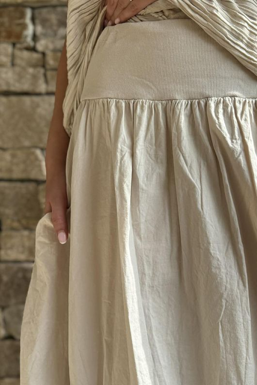 Paloma Bubble Hem Midi Skirt Calico - 