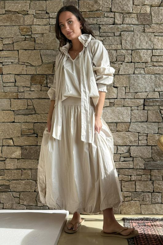 Paloma Bubble Hem Midi Skirt Calico - 