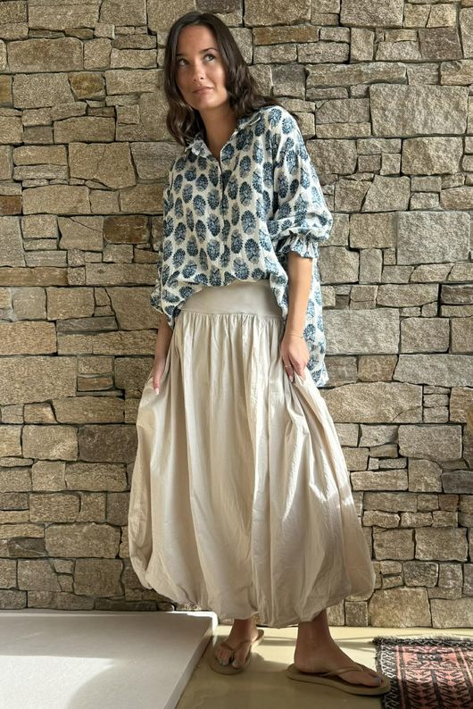 Paloma Bubble Hem Midi Skirt Calico - 