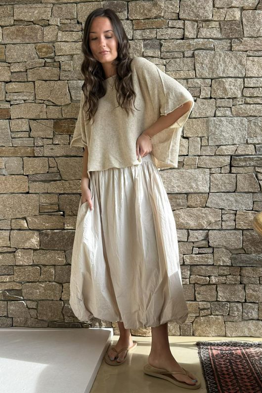 Paloma Bubble Hem Midi Skirt Calico - 