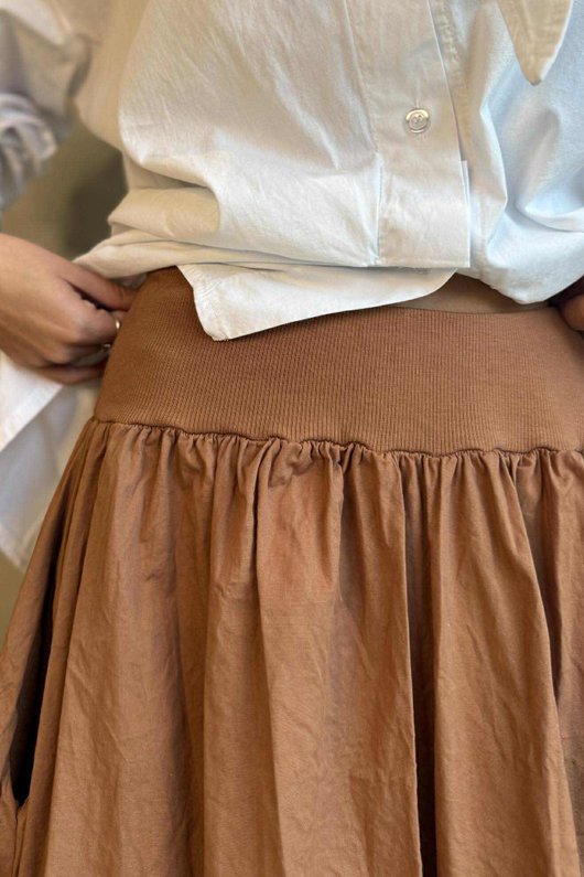 Paloma Bubble Hem Midi Skirt Copper