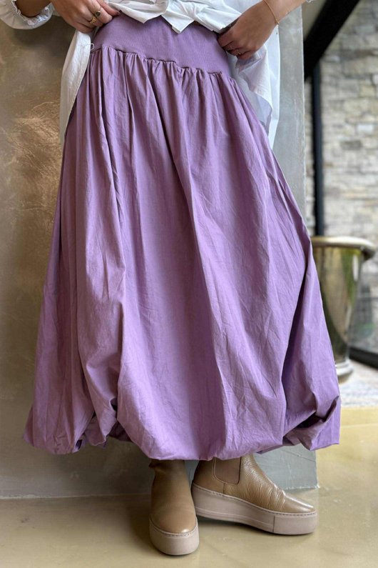 Paloma Bubble Hem Midi Skirt Dewberry