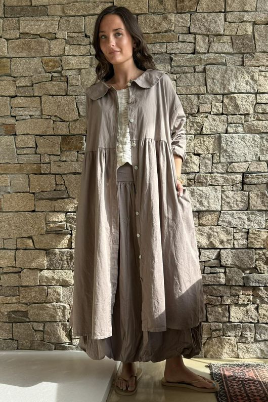 Paloma Bubble Hem Midi Skirt Mocha - 