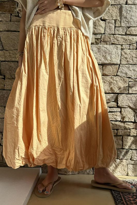 Paloma Bubble Hem Midi Skirt Tuscan Sun