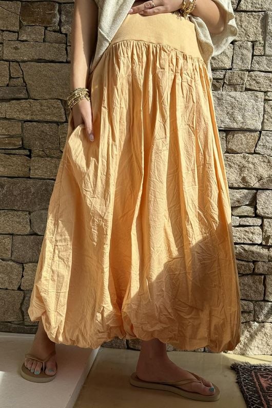 Paloma Bubble Hem Midi Skirt Tuscan Sun