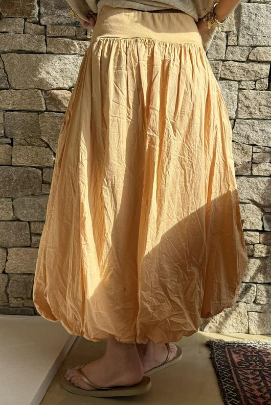 Paloma Bubble Hem Midi Skirt Tuscan Sun