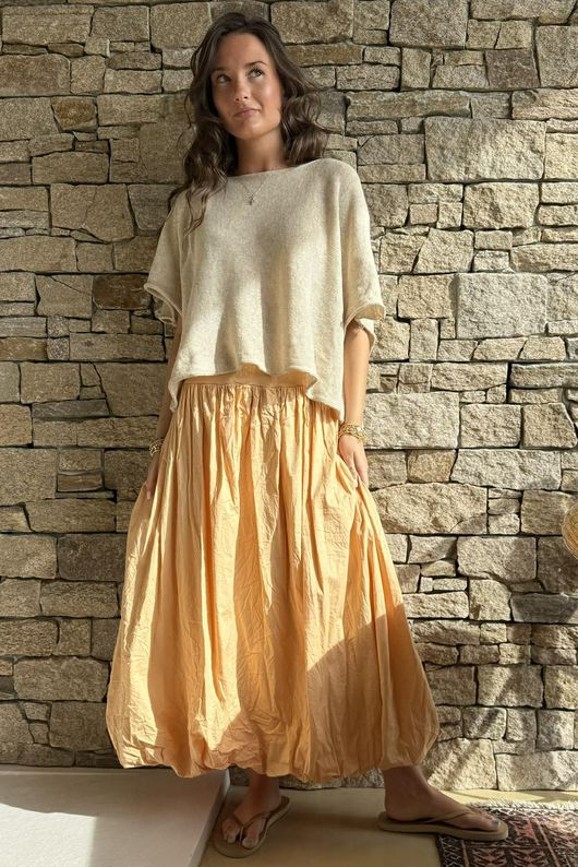 Paloma Bubble Hem Midi Skirt Tuscan Sun