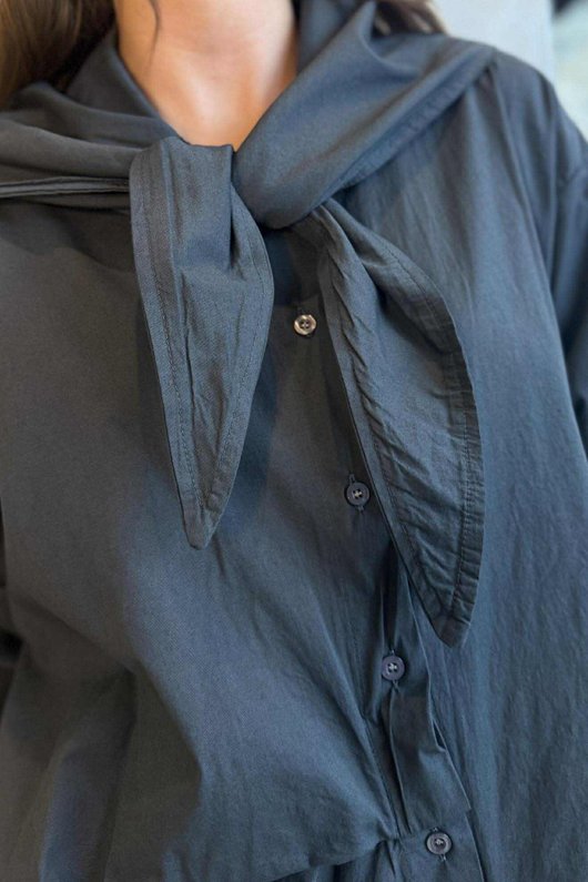 Paloma Neckerchief Blouse Charcoal