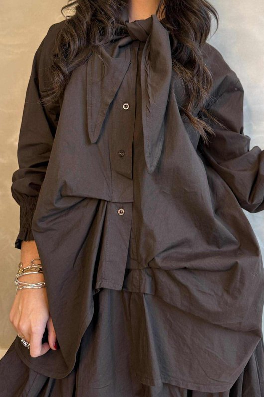 Paloma Neckerchief Blouse Chocolate