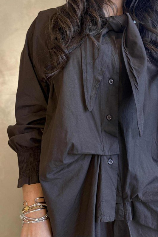 Paloma Neckerchief Blouse Chocolate