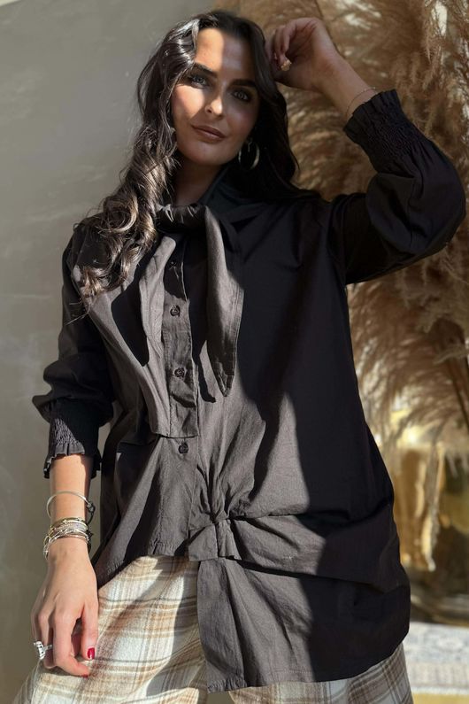 Paloma Hitch Neckerchief Blouse Chocolate