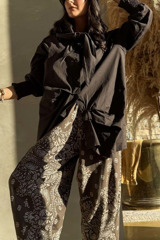 Paloma Hitch Neckerchief Blouse Chocolate