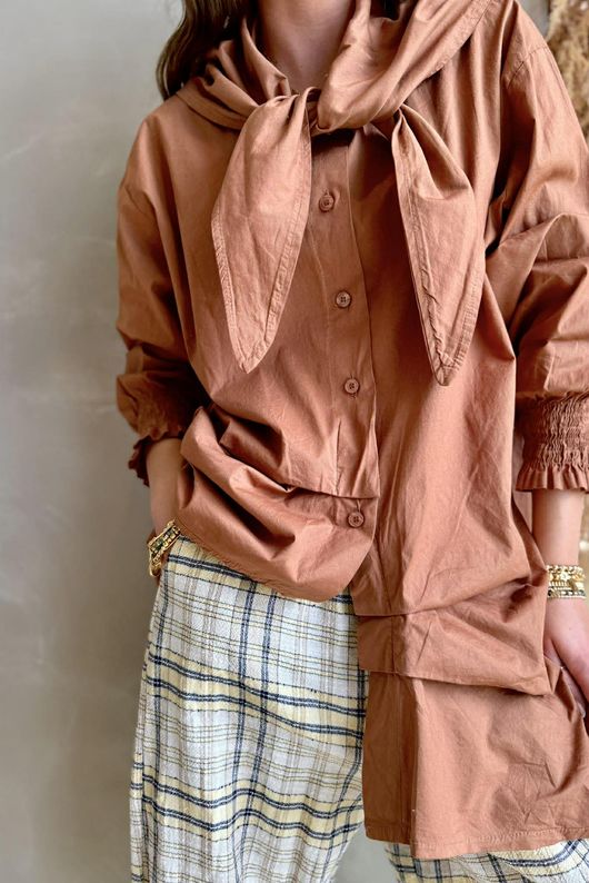 Paloma Hitch Neckerchief Blouse Copper -