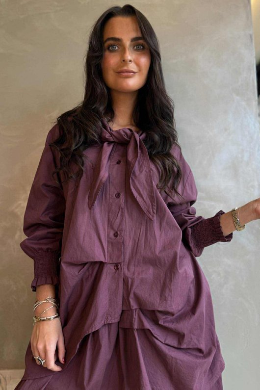 Paloma Neckerchief Blouse Damson