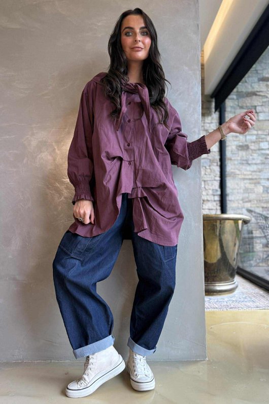 Paloma Neckerchief Blouse Damson