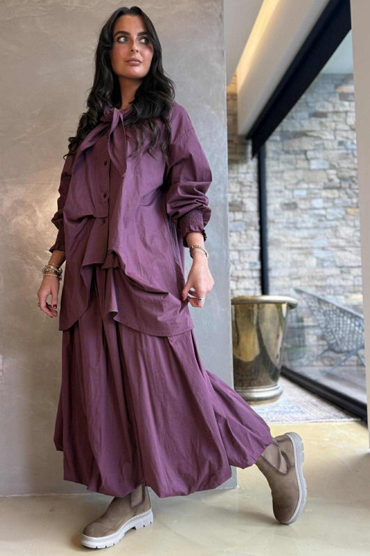 Paloma Neckerchief Blouse Damson