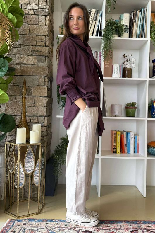 Paloma Hitch Neckerchief Blouse Damson -