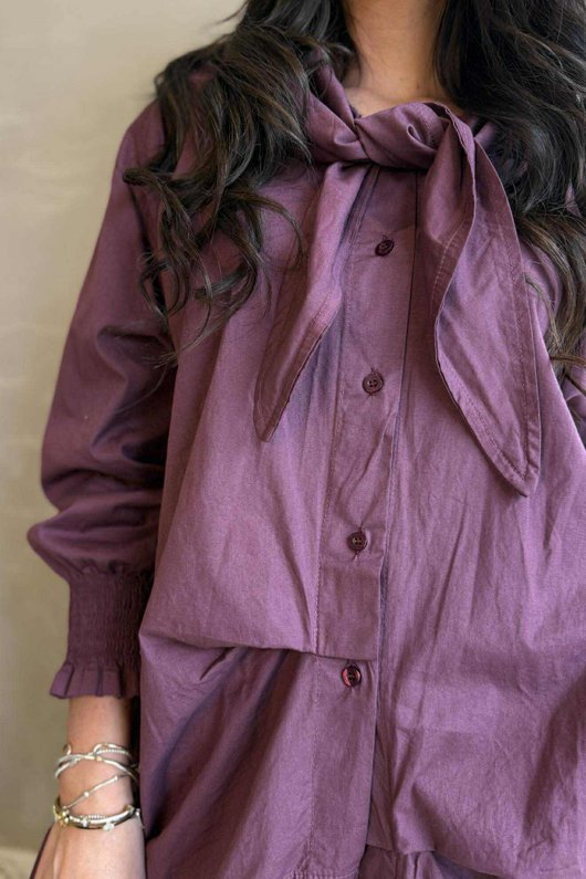 Paloma Neckerchief Blouse Damson