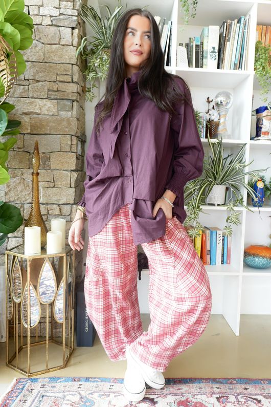 Paloma Hitch Neckerchief Blouse Damson -