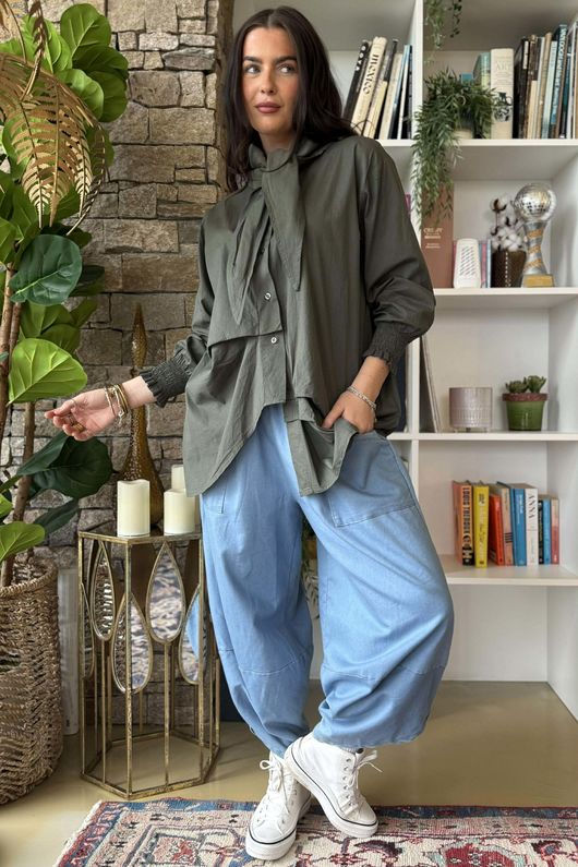 Paloma Hitch Neckerchief Blouse Khaki - 