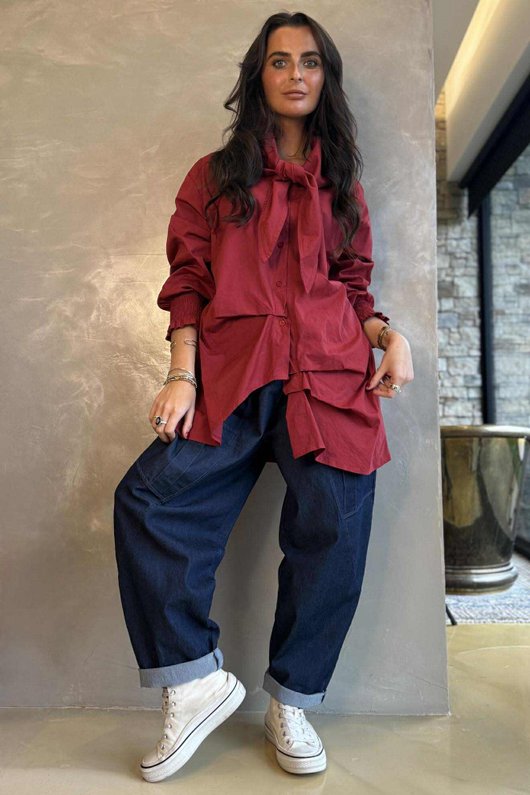 Paloma Neckerchief Blouse Merlot