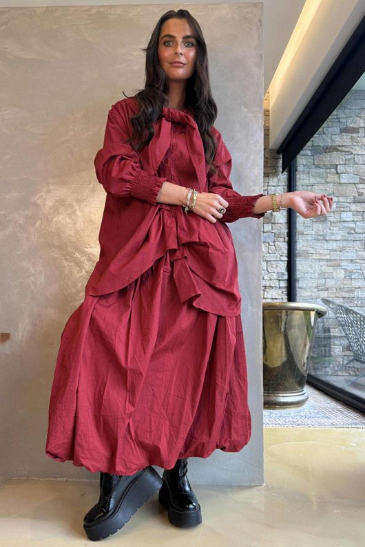 Paloma Neckerchief Blouse Merlot