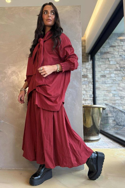 Paloma Neckerchief Blouse Merlot