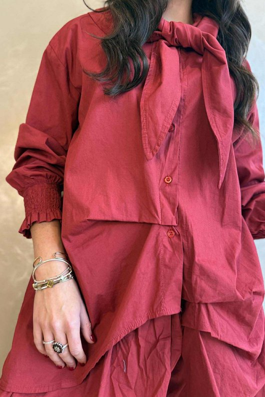 Paloma Neckerchief Blouse Merlot