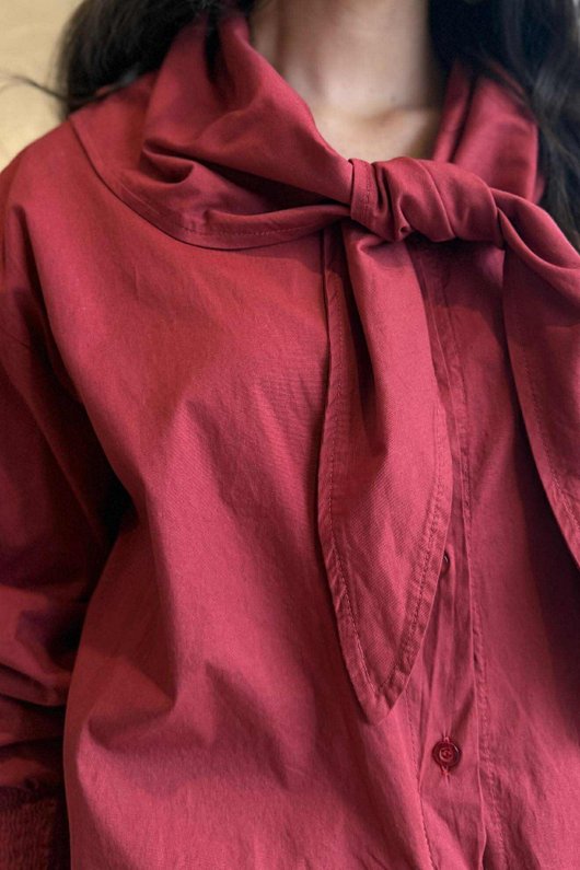 Paloma Neckerchief Blouse Merlot