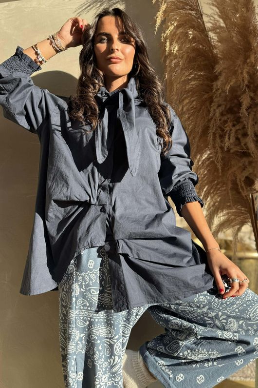 Paloma Hitch Neckerchief Blouse Navy