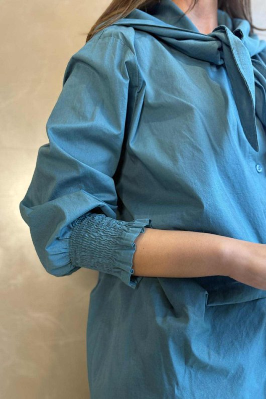 Paloma Neckerchief Blouse Teal Blue