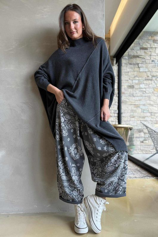 Paloma Oversized Grunge Knit Charcoal - 