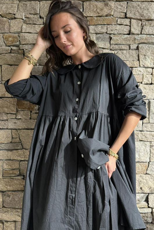 Paloma Peter Pan Frock Coat Black