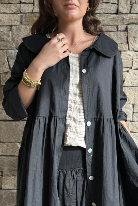 Paloma Peter Pan Frock Coat Black