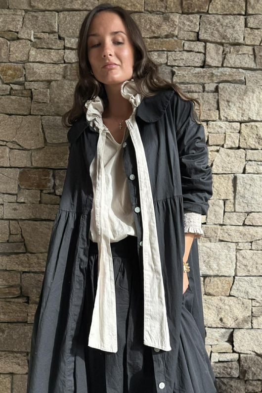 Paloma Peter Pan Frock Coat Black