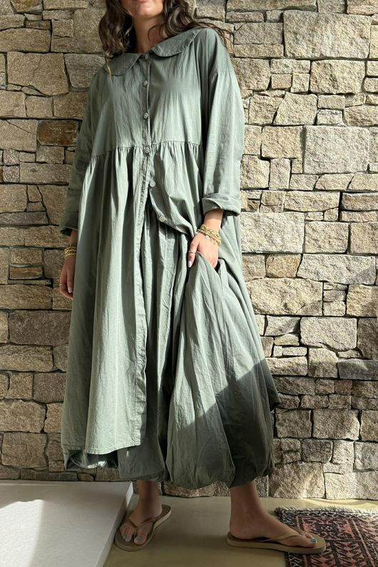 Paloma Peter Pan Frock Coat Khaki
