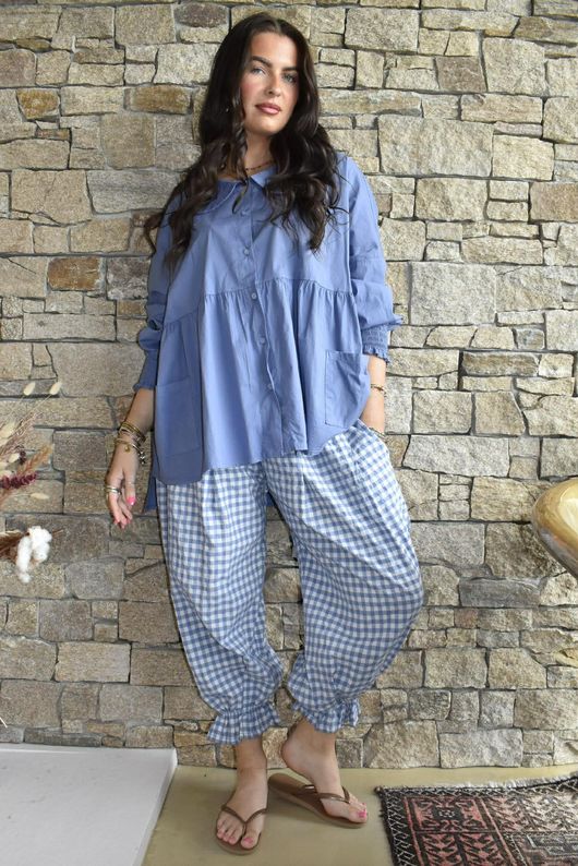 Paloma Peter Pan Smock Blouse Denim