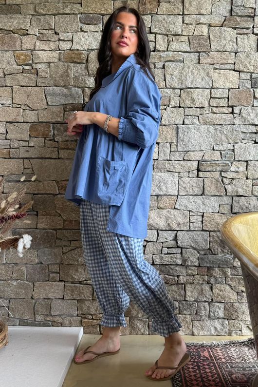 Paloma Peter Pan Smock Blouse Denim