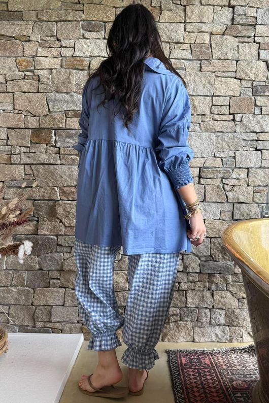 Paloma Peter Pan Smock Blouse Denim