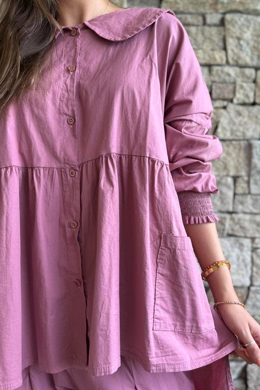Paloma Peter Pan Smock Blouse Indian Pink