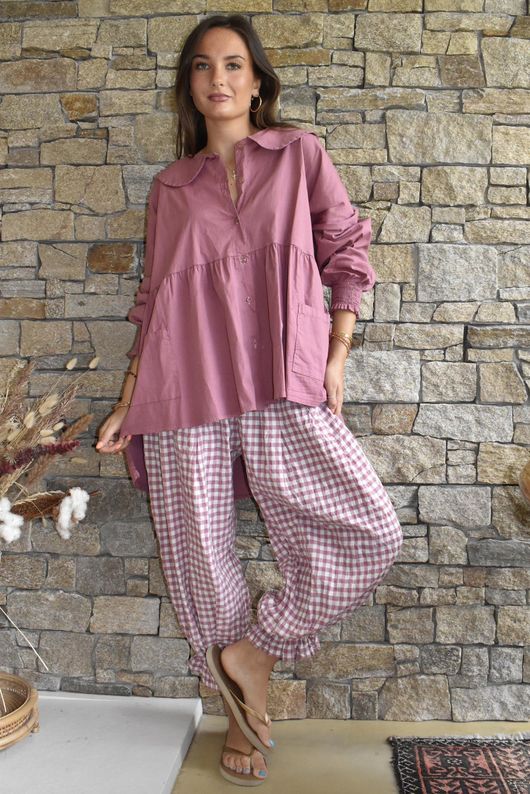 Paloma Peter Pan Smock Blouse Indian Pink