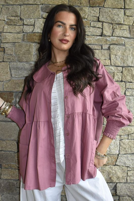 Paloma Peter Pan Smock Blouse Indian Pink