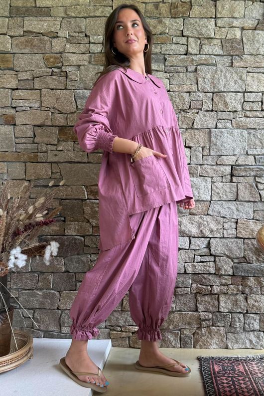 Paloma Peter Pan Smock Blouse Indian Pink