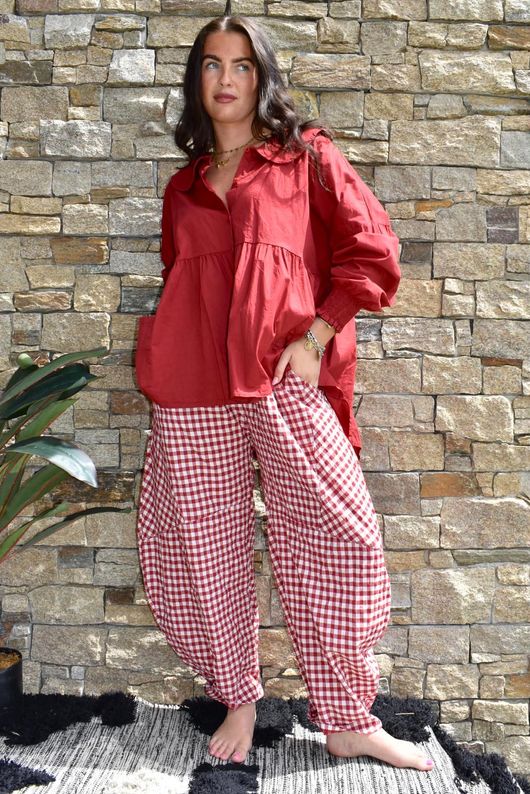 Paloma Peter Pan Smock Blouse Sangria