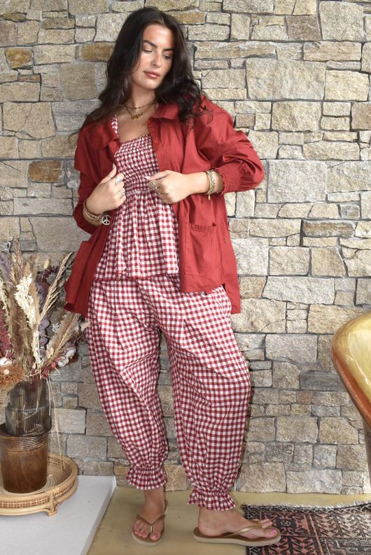 Paloma Peter Pan Smock Blouse Sangria