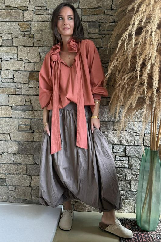 Paloma Poet Blouse Indian Red