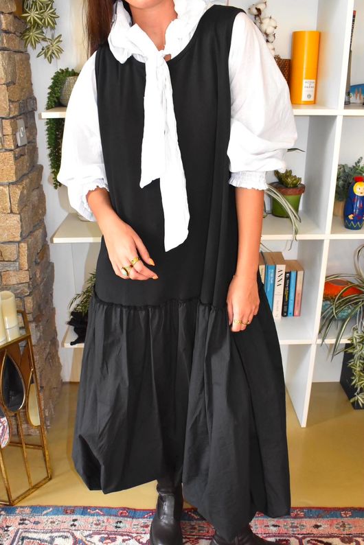 Paloma Tela Bubble Dress Black