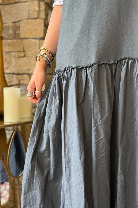 Paloma Tela Bubble Dress Charcoal